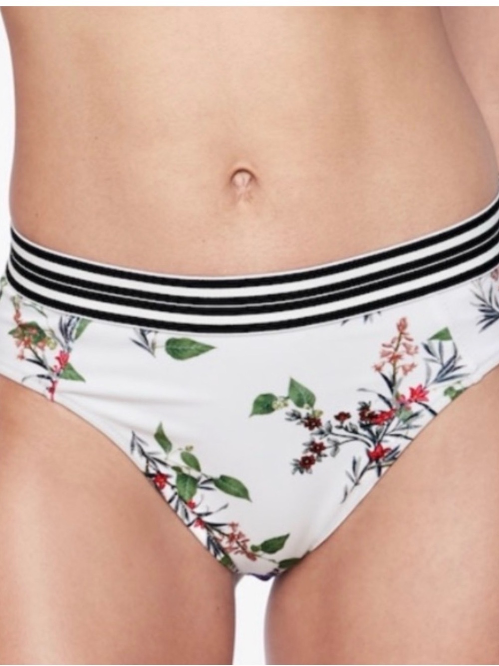 ATHLETA Gold Coast floral banded bikini bottom NWT small